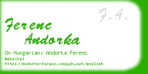 ferenc andorka business card